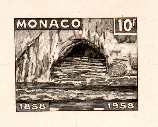 Paul JOUVE (1878-1973) - Timbre de 10F, Monaco.